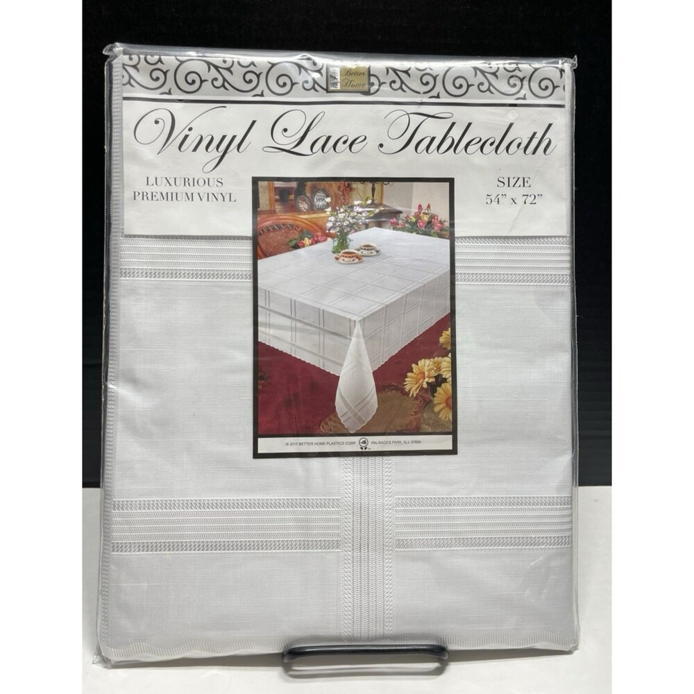 Better Home Luxurious Premium Vinyl Lace Rectangle Tablecloth Size 54" x 72"